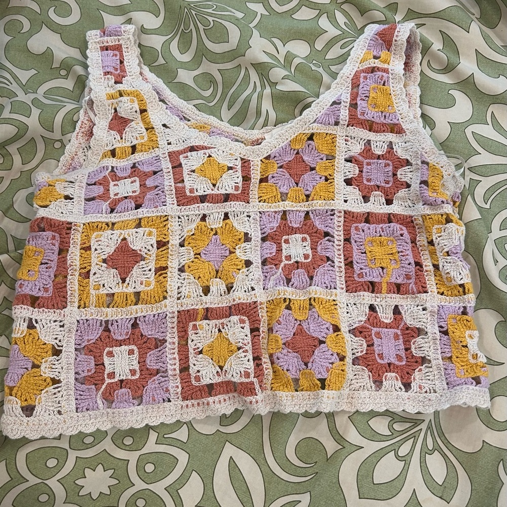 Cropped crotchet quilt pattern tank top